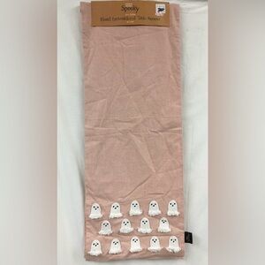 NWT Indigo Home Embroidered Cute Ghost Halloween Table Runner Holiday Decor